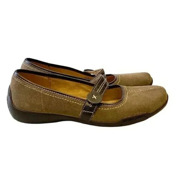 Naturalizer Mary Jane Leather Ballet Flats Round Toe Comfort Shoes Tan Brown 6 - Picture 4 of 16